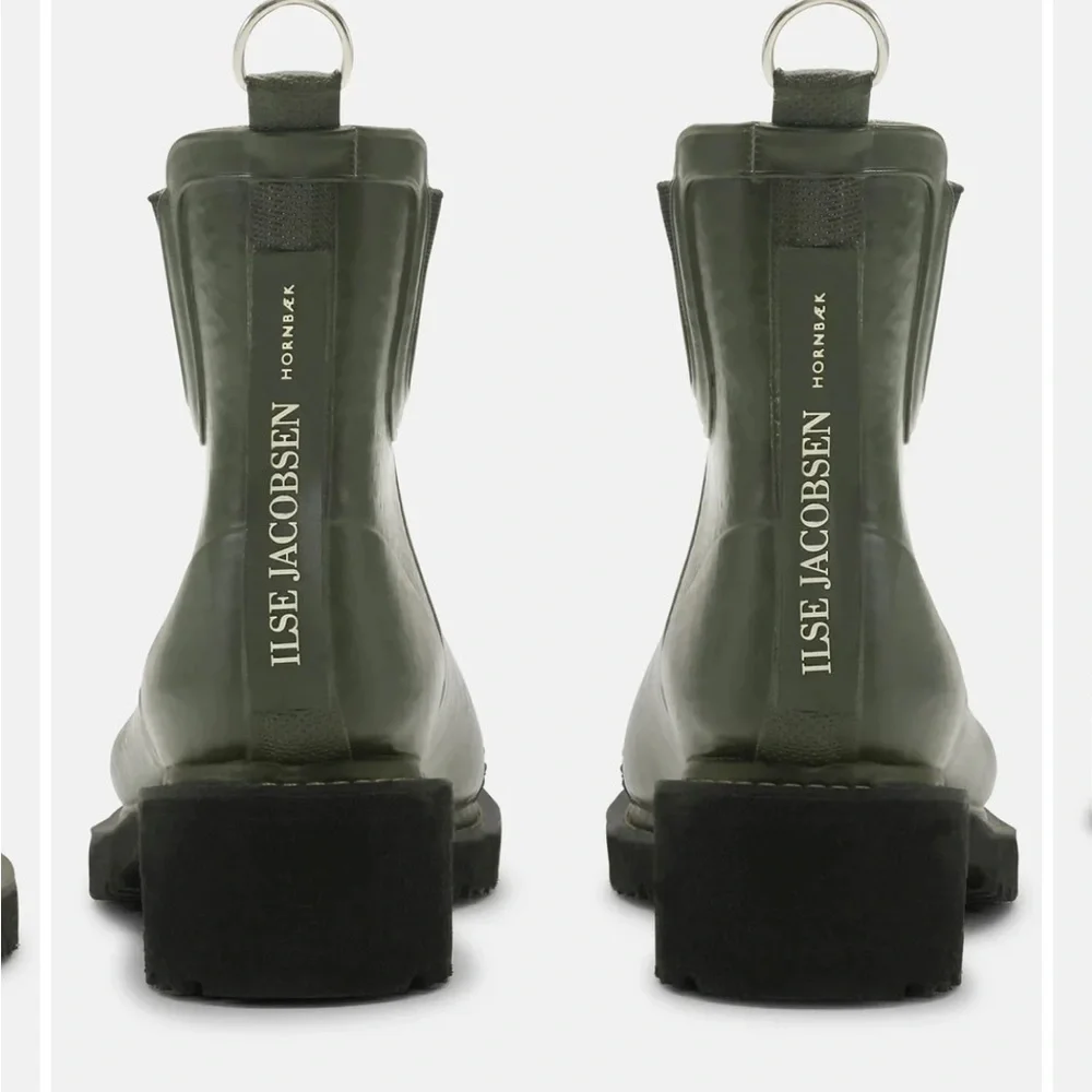 Ilse Jacobsen Rub 47’ short rubber waterproof boots w heel army green Sundance